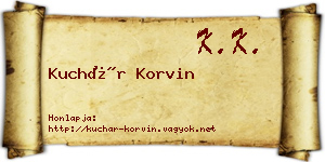 Kuchár Korvin névjegykártya